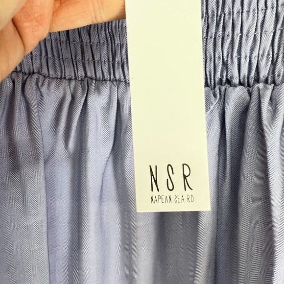 NWT NSR Julia Smocked Ruffle Mini Dress Lavender Square Neck Sleeveless Size M - Picture 5 of 7